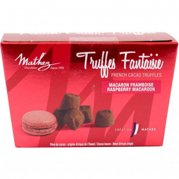 Praliny Mathez trufle francuskie kakaowe + makaronik malinowy