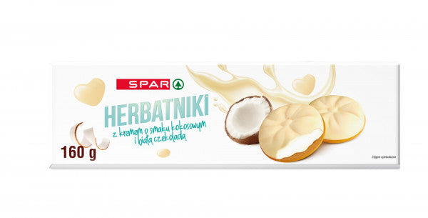 Herbatniki Spar z kremem o smaku kokosowym