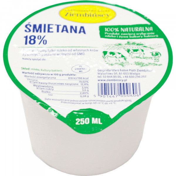 Śmietana secymińska 18%