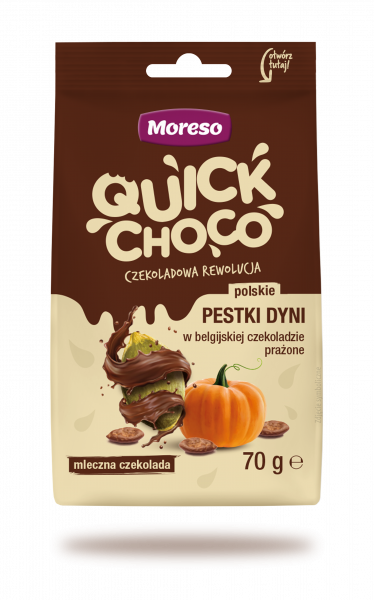 Pestki moreso dyni prażone solone w mlecznej czekoladzie