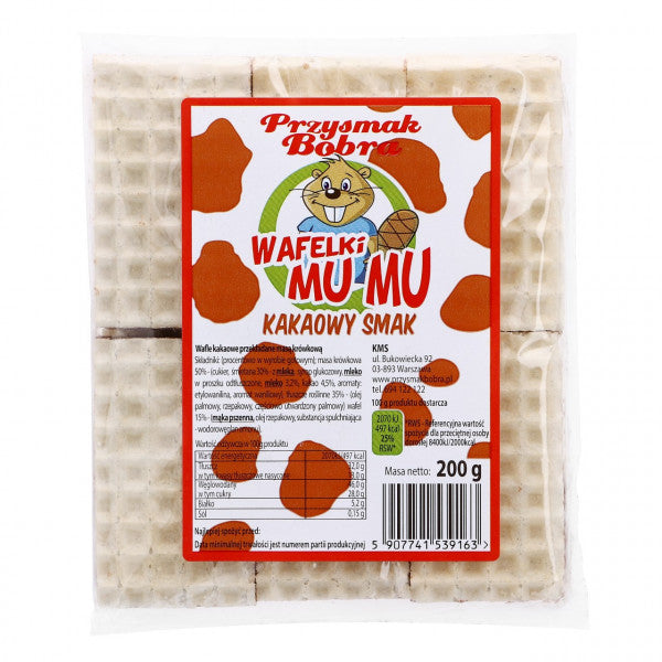Wafelki Przysmak Bobra Mu Mu smak kakaowy