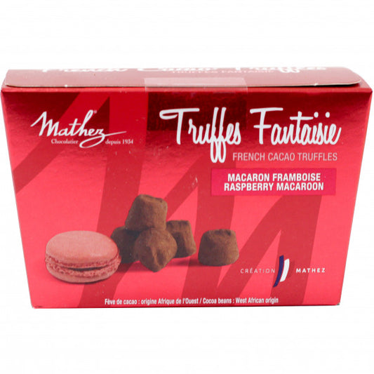 Praliny Mathez trufle francuskie kakaowe + makaronik malinowy
