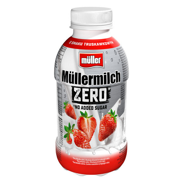 Müller Müllermilch Zero Napój mleczny o smaku truskawkowym 400 g