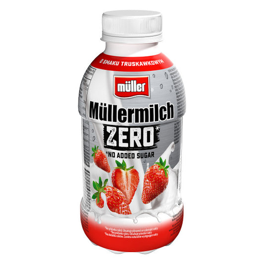 Müller Müllermilch Zero Napój mleczny o smaku truskawkowym 400 g