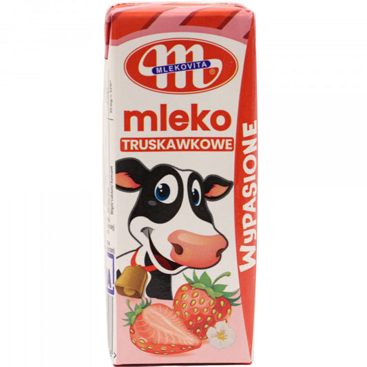 Mlekovita Mleko UHT o smaku truskawkowym Wypasione 200ml