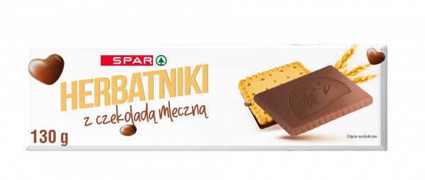Herbatniki Spar pokryte czekoladą mleczną