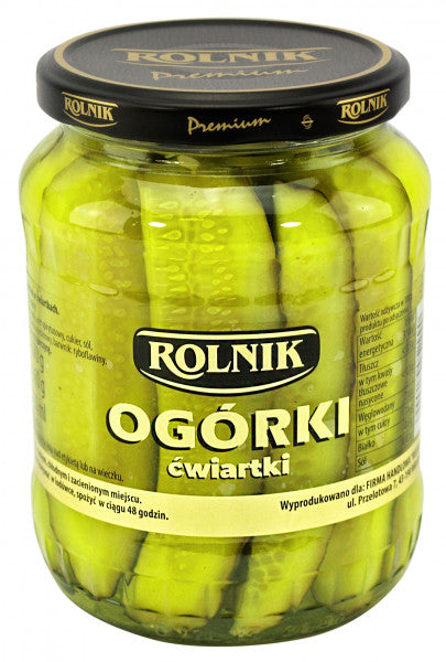 Ogórki Rolnik ćwiartki 670/360g