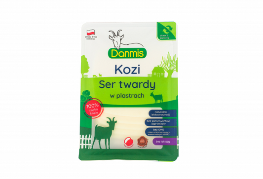 Kozi ser twardy w plastrach 100g Danmis