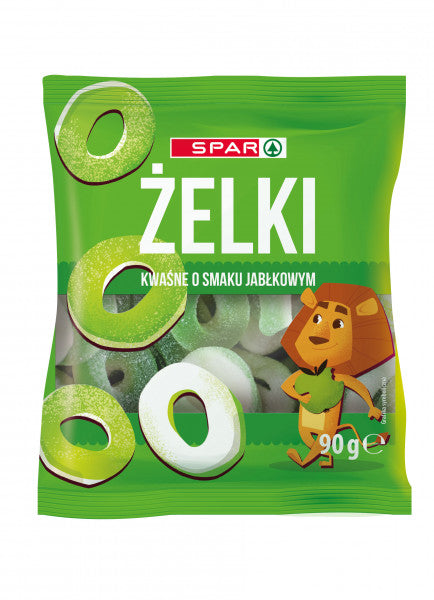 Spar żelki Kwaśne Kółka smak jabłkowy