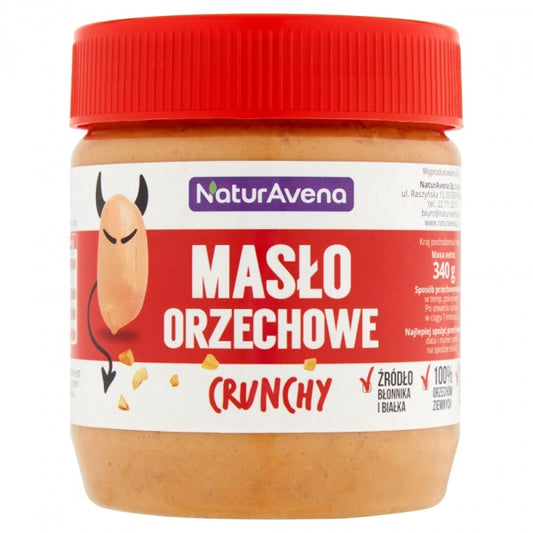 Masło orzechowe crunchy 100% bez soli i cukru