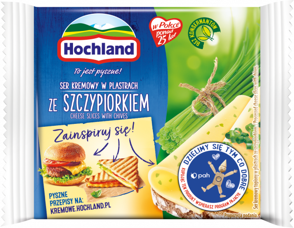 Hochland Ser kremowy w plastrach ze szczypiorkiem 130 g