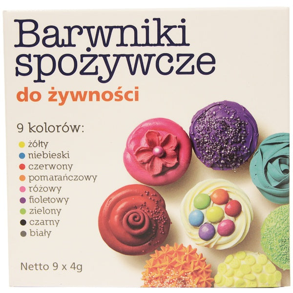 Barwniki spożywcze 9 kolorów
