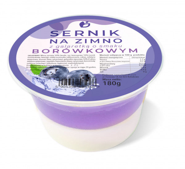 Sernik na zimno Lavica Food z galaretką borówkową