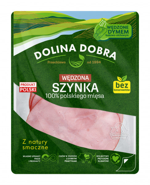 Szynka Dolina Dobra 100% polskiego mięsa wędzona