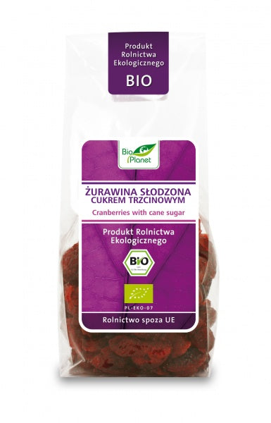 ŻURAWINA SŁODZONA CUKREM TRZCINOWYM BIO 100 g - BIO PLANET
