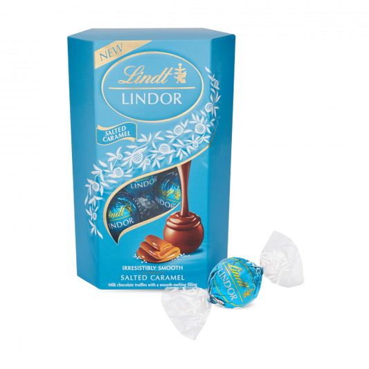 Praliny lindor z czekolady mlecznej nadz słony karmel