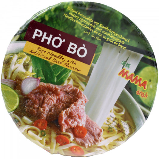 Zupa Nudle Mama Pho bo smak wołowiny z makaronem ryż miska